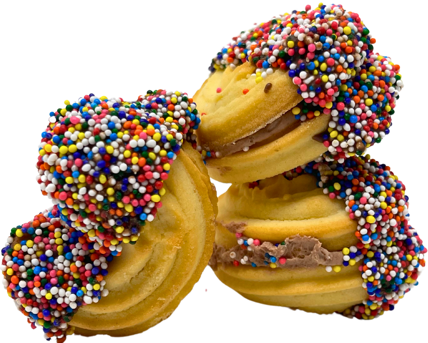 Chocolate Non-Pareil Sprinkle Sandwich Butter Cookie