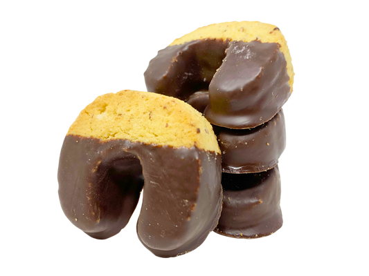 Chocolate Dipped Butter Crescent Cookie