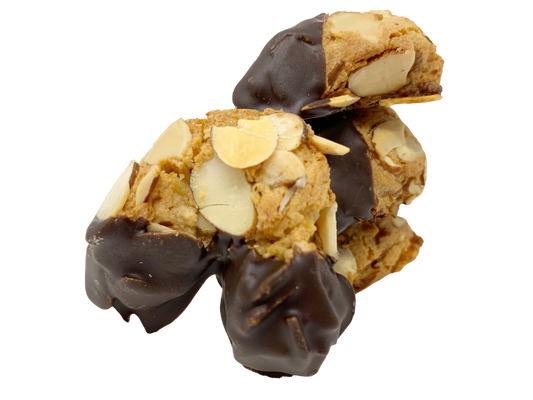 Chocolate Dipped Almond Crescent Cookie